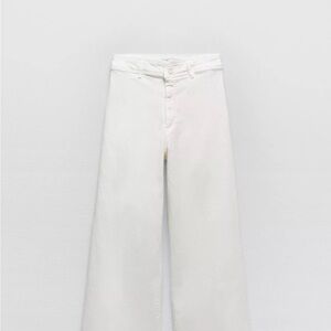 Zara Women's Cream Straight Leg Pants